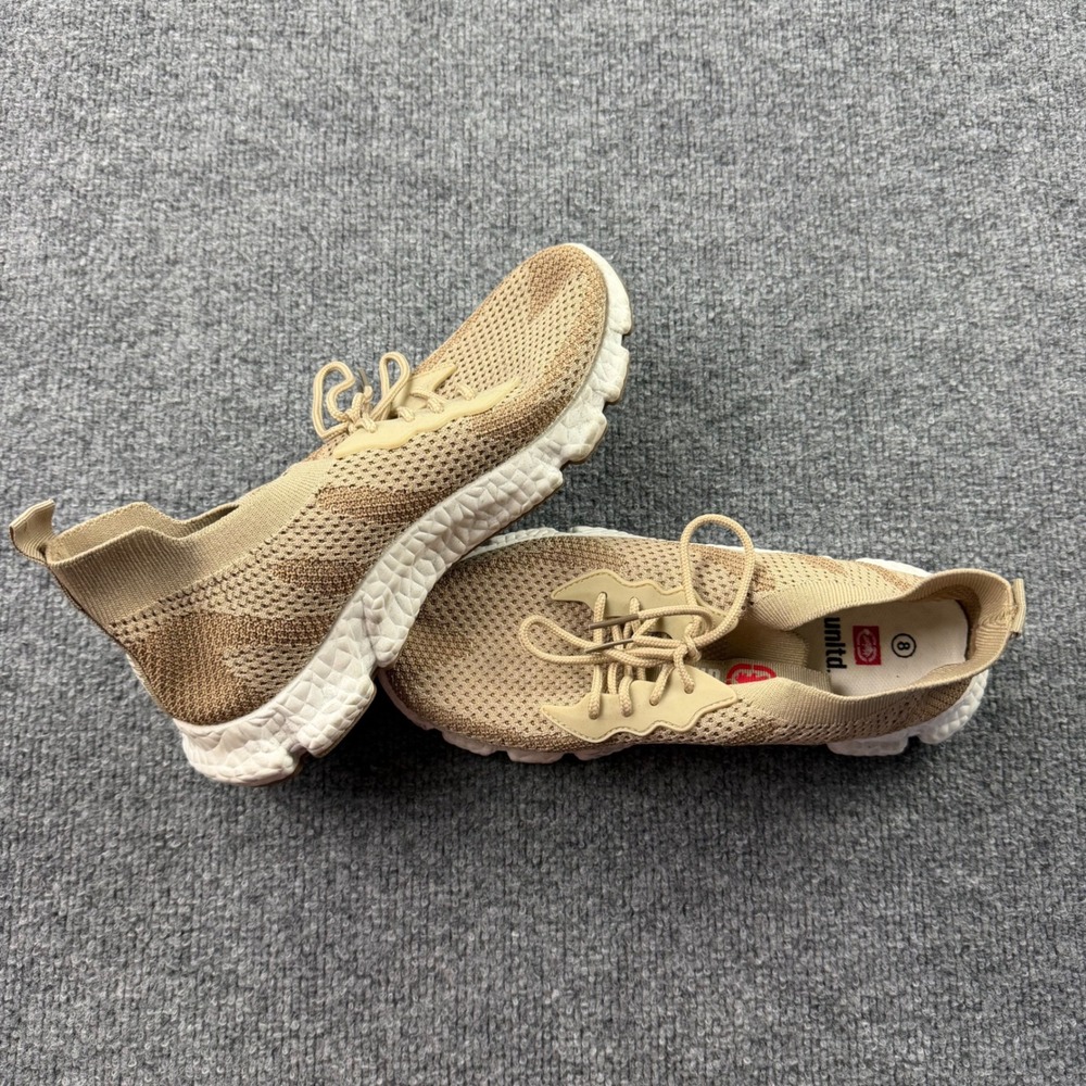 Ecko Unltd Mens Tan Knit Lace Up Sock Sneakers Size 8 Low Top Athletic Shoes